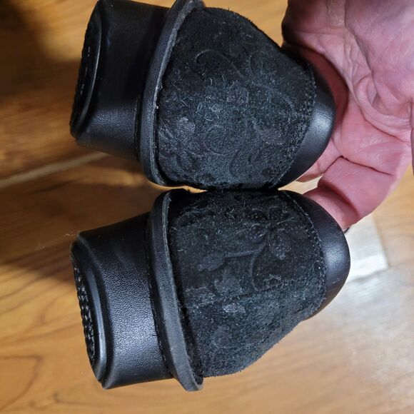 Alegria Brenna Bree Stroll Black Floral Embossed Rocker Suede Shoes 42 11.5 12 - Picture 4 of 8